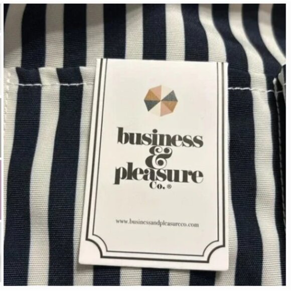 BUSINESS & PLEASURE CO. Lauren's Navy Stripe Apron (BRAND-NEW!) - Picture 7 of 8